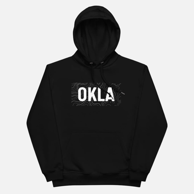 OKLA Navigator Hoodie black premium Oklahoma hoodie front view