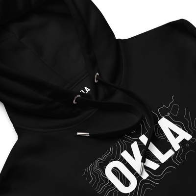 OKLA Navigator Hoodie black premium Oklahoma hoodie detail