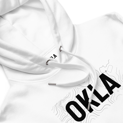 OKLA Navigator Hoodie white premium Oklahoma hoodie detail