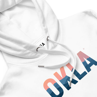 OKLA Horizon Hoodie white premium Oklahoma hoodie detail